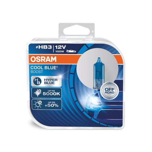 Крушка OSRAM, HB3, 12V, 100W, P20d, COOL BLUE BOOST, OFF ROAD, ОСНОВНИ СВЕТЛИНИ, 2 бр.