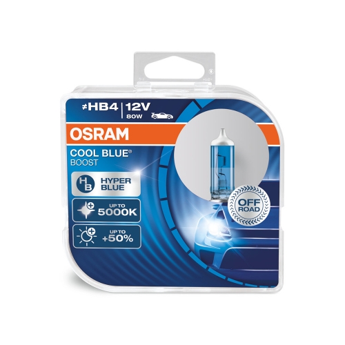 Крушка OSRAM, HB4, 12V, 80W, P22d, COOL BLUE BOOST, OFF ROAD, ОСНОВНИ СВЕТЛИНИ, 2 бр.