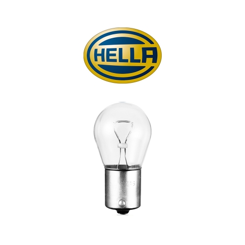 Крушка HELLA, P21W, 12V, 21W, BA15s, МИГАЧИ