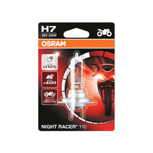 Крушка OSRAM, H7, 12V, 55W, PX26d, NIGHT RACER 110, ОСНОВНИ СВЕТЛИНИ, 1 БРОЙ
