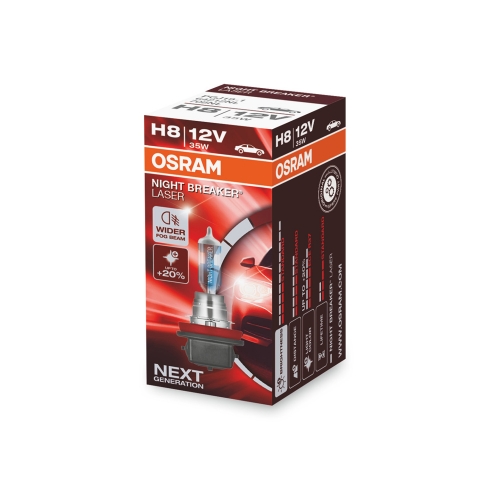 Крушка OSRAM, H8, 12V, 35W, PGJ19-1, NIGHT BREAKER LASER, NEXT GEN, СВЕТЛИНИ ЗА МЪГЛА