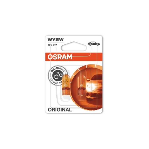 Крушка OSRAM, WY5W, 12V, 5W, W2.1x9.5D, ORIGINAL, 2 броя